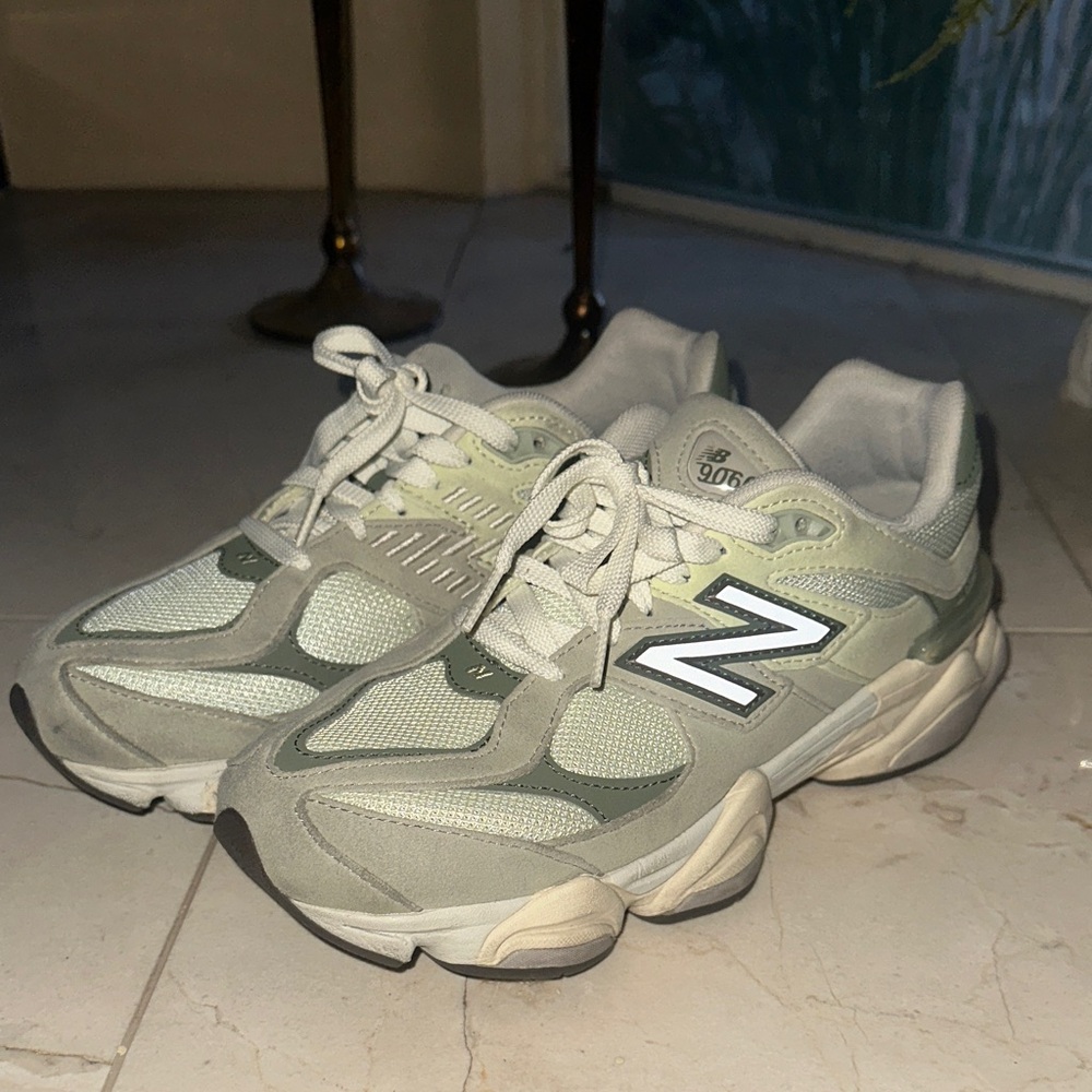New Balance 9060 Olive and Cream Sneakers